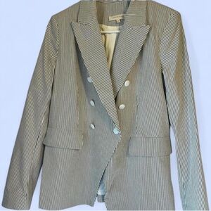 Solitaire Gray and White Striped Blazer